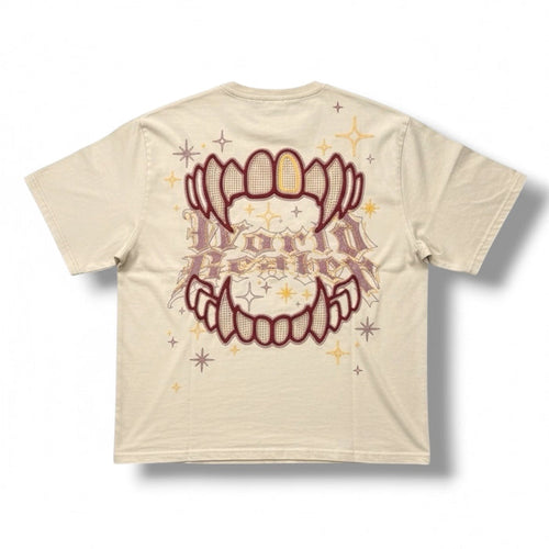 Smoke Rise Rhinestone Dystopia wide crop shirt in clay color, featuring rhinestone details and a stylish crop tee design.
