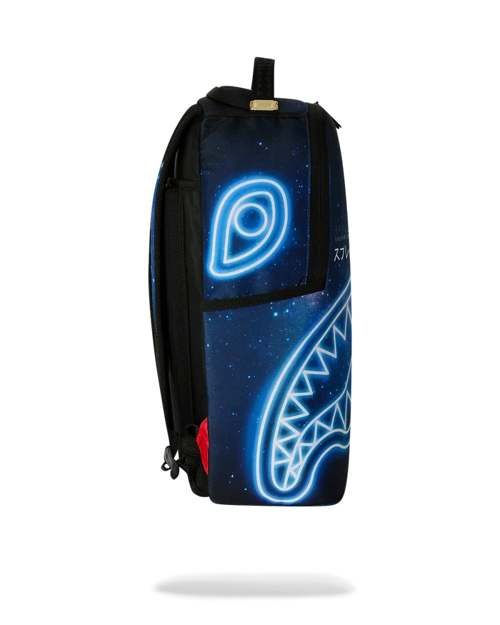 Sprayground Creative Space Labs backpack featuring a colorful space-themed design, durable straps, and multiple compartments.