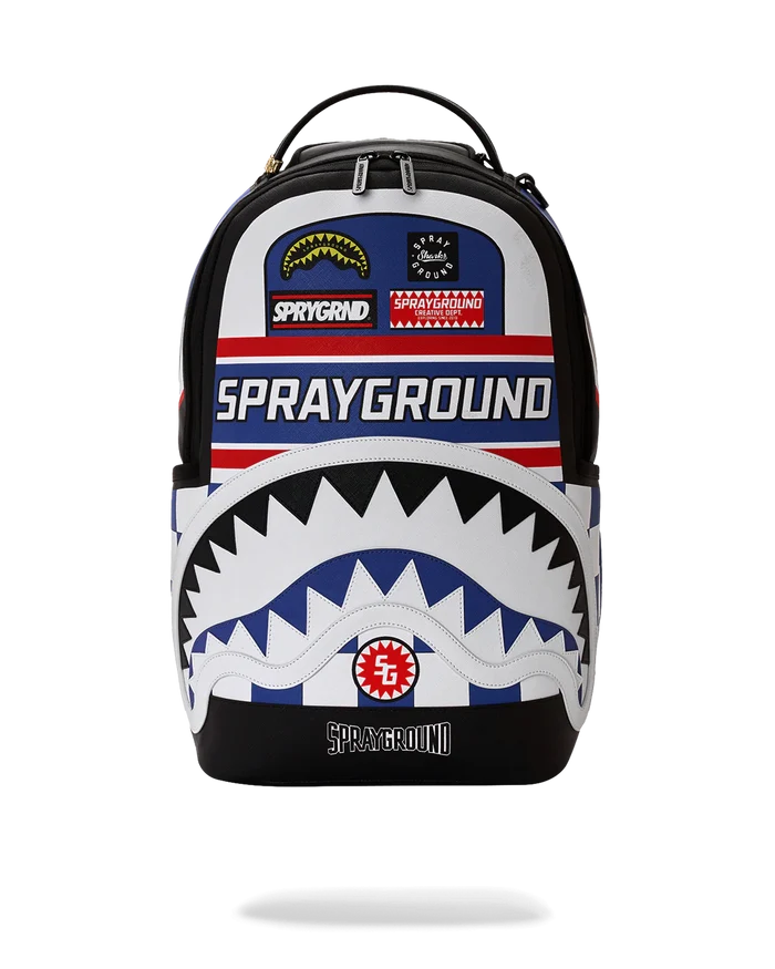 Sprayground First Place Chase backpack, a stylish accessories bag with bold graphic design and adjustable straps.