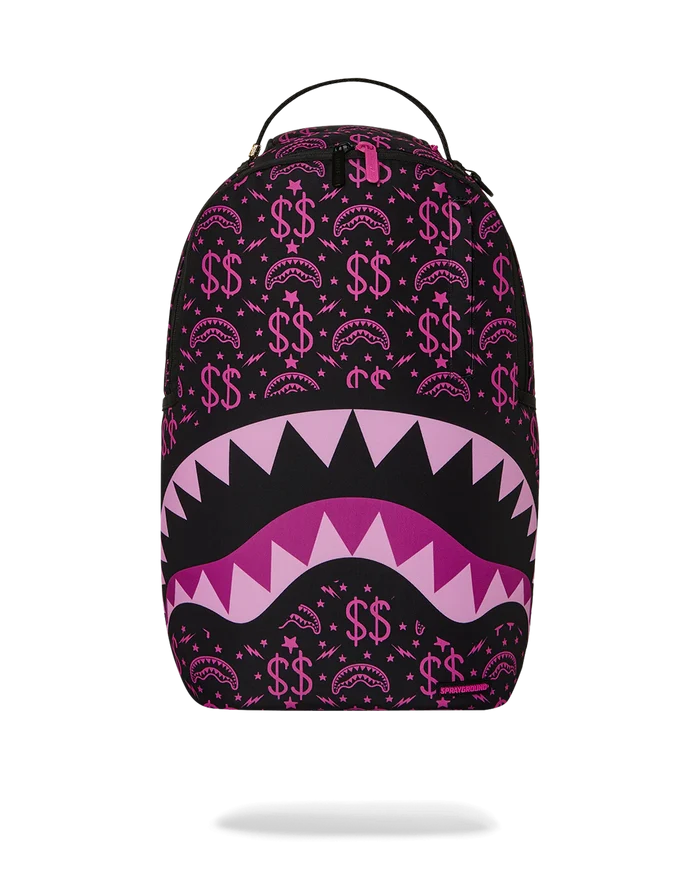 Sprayground Money Maker Shark Paper backpack featuring bold shark graphic and adjustable straps, stylish accessories for everyday use.