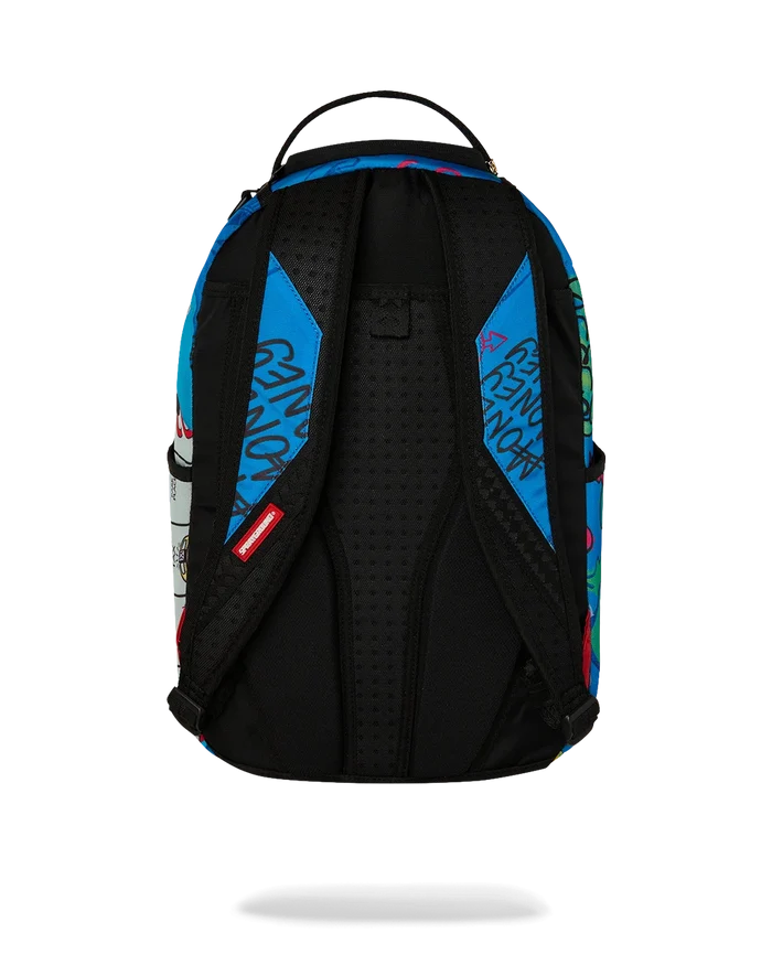 Sprayground Monopoly Grab & Go Go Go backpack featuring bold graphic design and adjustable straps for everyday use.
