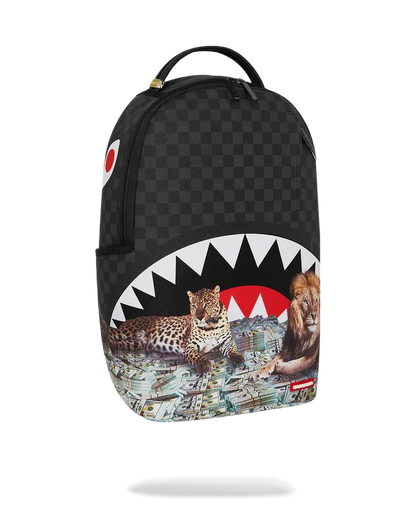 Sprayground Royal In$tinct backpack featuring bold graffiti-style design and adjustable straps, stylish accessories for everyday use.