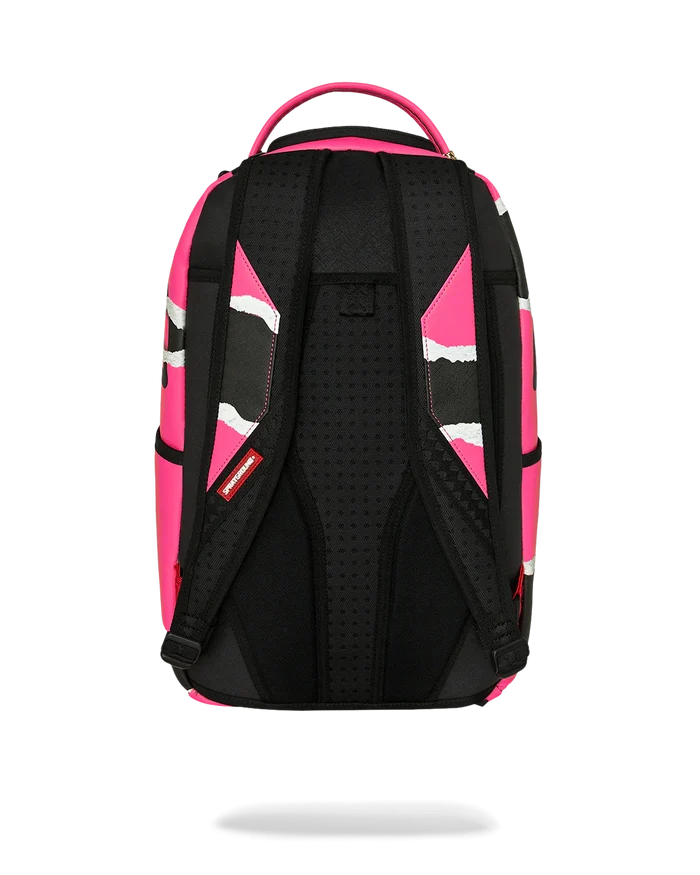 Sprayground Shark Central Split Vision backpack with shark graphic, adjustable straps, and multiple compartments for accessories.
