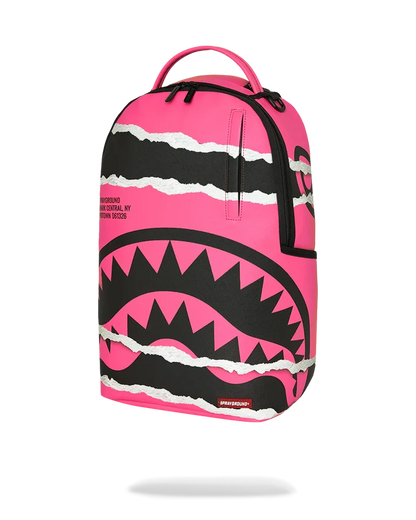 Sprayground Shark Central Split Vision backpack with bold shark graphic, durable straps, and multiple compartments for accessories.