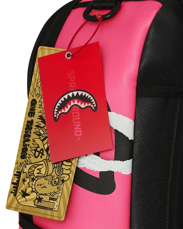 Sprayground Shark Central Split Vision backpack with shark design, featuring adjustable straps and multiple compartments.