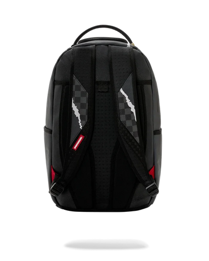 Sprayground Shark Slash backpack featuring a bold shark graphic, durable straps, and multiple compartments for accessories.