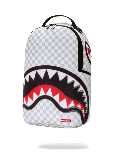 Sprayground Spectral Shadow backpack with bold, colorful geometric design, featuring multiple compartments and adjustable straps.