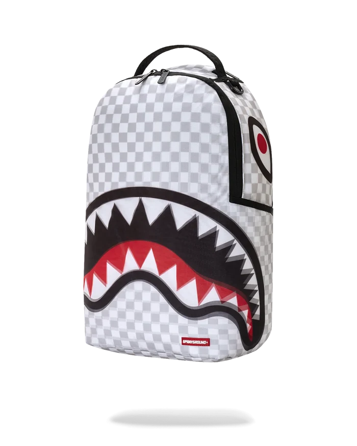 Sprayground Spectral Shadow backpack with vibrant, abstract design featuring multiple compartments and adjustable straps.