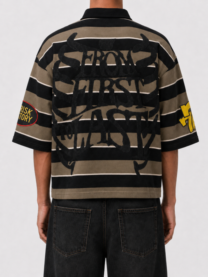 STORM88 Jersey 3/4 Sleeve Polo (Brown/Black) ST8-001