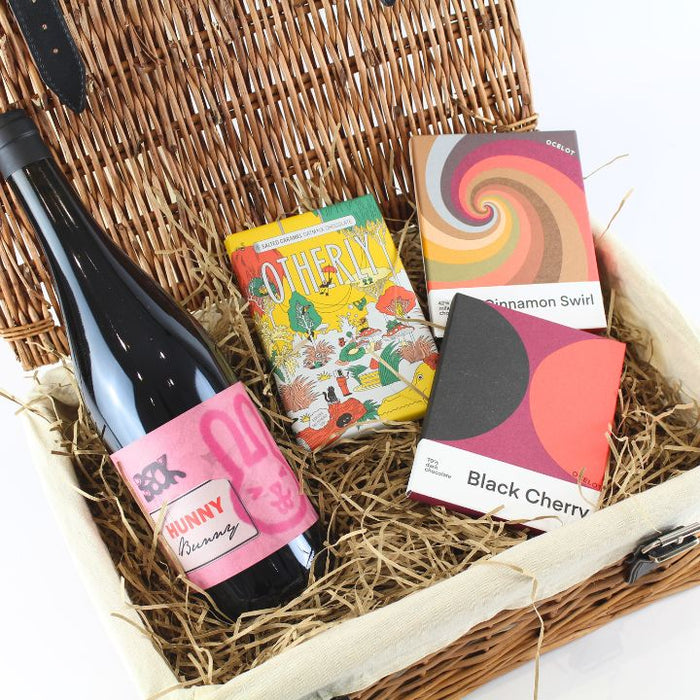 The Indulgence Hamper – Natural Red Wine & Artisan Chocolate