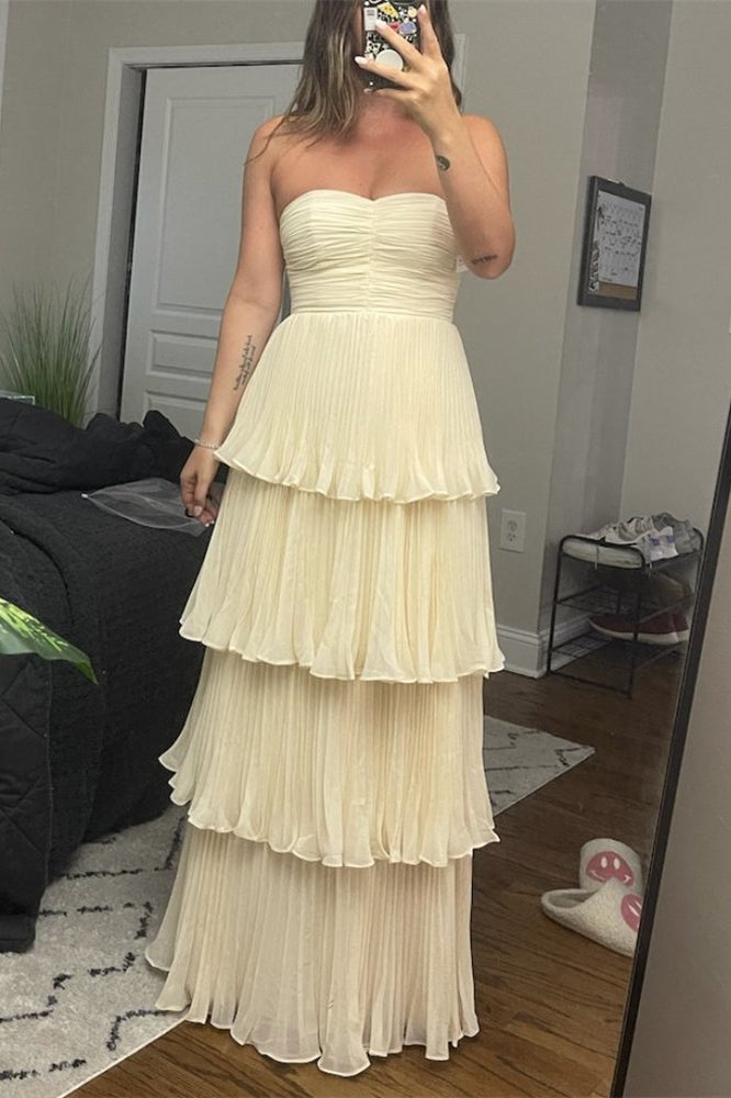 Emerald Green Chiffon Ruffles Long Party Dress