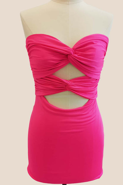 Double Twists Yellow Fitted Mini Dress