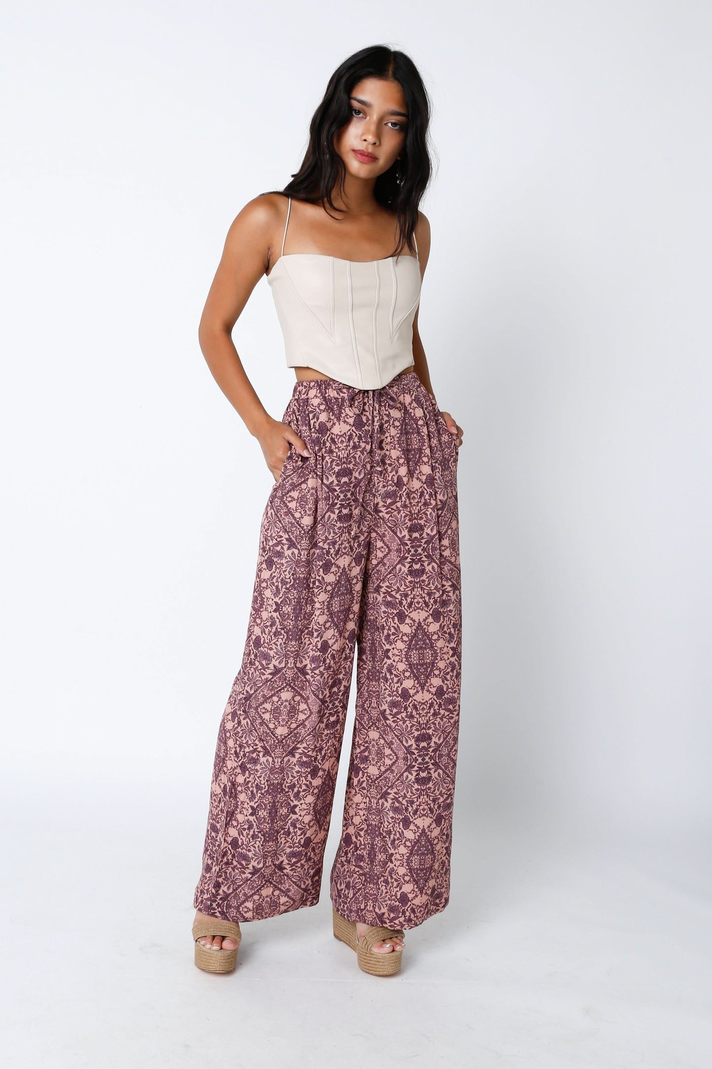 Hot Girl Khaki Vegan Corset Crop