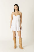 Esther White Twist Babydoll Mini Dress